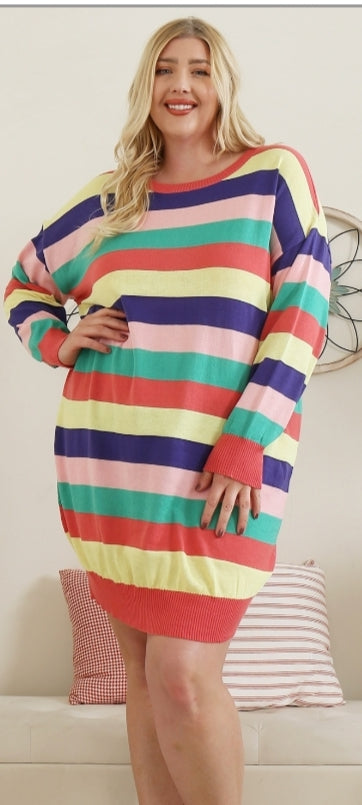 Rainbow knit sweater dress Untitled Dec4_15:28 TwistedSis wearable art Rainbow knit sweater dress Untitled Dec4_15:28 TwistedSis wearable art